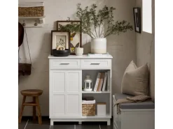 SoBuy Schuhschrank Buffet Küchenschrank Sideboard Kommode Weiß FSB84-W