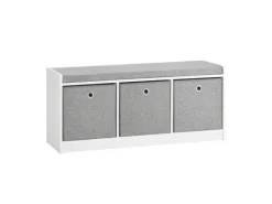 SoBuy Regal Weiß|Sitzbänke^Schuhtruhe mit Stauraum Sitzbank Schuhbank Weiß Holzwerkstoff FSR65-DG
