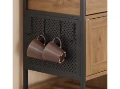 SoBuy Servierwagen Küchenwagen Rollwagen mit Schubladen und Weinregal 67x88x37cm FKW134-N