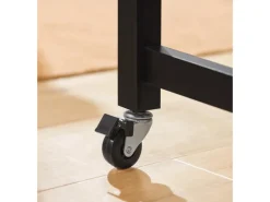 SoBuy Regale Schwarz^Servierwagen mit 2 Ablagen Küchenwagen Küchenregal 98x94x58cm Schwarz FKW74-SCH