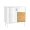 SoBuy Sideboard Küchenschrank Kommode Weiß/Natur 75x76x35cm FSB91-WN