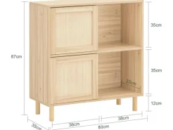 SoBuy Sideboards|Kommode^Sideboard Kommode Küchenschrank Flurschrank Lowboard Natur FSB87-N