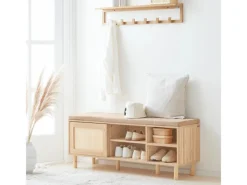 SoBuy Sitzbank mit Stauraum Schuhbank Schuhregal Natur FSR163-N