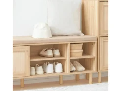SoBuy Sitzbank mit Stauraum Schuhbank Schuhregal Natur FSR163-N