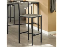 SoBuy Sitzgruppe mit 4 Hockern Holz Metall Natur Schwarz OGT14-N