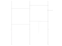 SoBuy Teleskop Kleiderständer mit 4 Kleiderstangen Garderobenständer KLS03-II-W