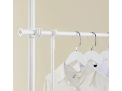 SoBuy Teleskop Kleiderständer mit 5 Kleiderstangen und 2 Körben Garderobenständer KLS04-II-W