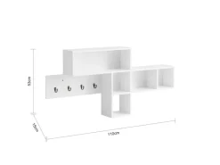 SoBuy Garderoben^Wandgarderobe Flurgarderobe Kleiderhaken Hängeregal mit 4 Haken Weiß FHK17-W