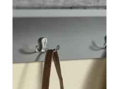 SoBuy Garderoben^Wandgarderobe mit 3 Körben und 5 Haken MDF Vlies Grau FRG282-HG