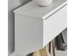 SoBuy Wandgarderobe mit 2 Klappen und 5 Haken MDF Weiß FHK24-W