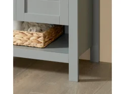 SoBuy Waschbeckenunterschrank Badschrank mit 2 Türen und 1 Fach 60x60x30cm Grau BZR69-HG