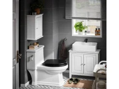 SoBuy Waschbeckenunterschrank Badschrank mit 2 Türen MDF 60x62x30cm Weiß FRG202-W