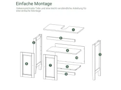 SoBuy Waschbeckenunterschrank Badschrank mit 2 Türen MDF 60x62x30cm Weiß FRG202-W