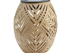 Laternen^Solar-Tischleuchte Blatt-Muster LED Ø 12,5 cm x 15 cm