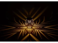 Laternen^Solar-Tischleuchte Blatt-Muster LED Ø 12,5 cm x 15 cm