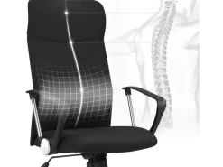 Songmics Stühle^Bürostuhl Ergonomisch Höhenverstellbar Neigbar Schwarz