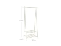 Songmics Garderoben^Kleiderständer 2 Ablagen 40 cm x 87,5 cm x 155 cm Weiß