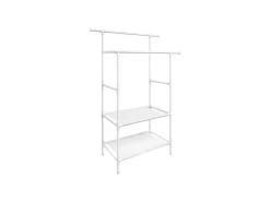 Songmics Garderoben^Kleiderständer 2 Ablagen 47 cm x 117 cm x 176 cm Weiß