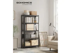 Songmics Lagerregal 40 cm x 90 cm x 180 cm Braun-Schwarz