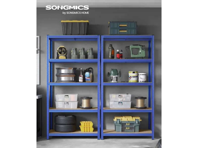 Songmics Kellerregale^Lagerregal 50 cm x 100 cm x 200 cm Blau