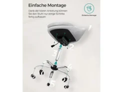 Songmics Schreibtischstuhl Höhenverstellbar Grau