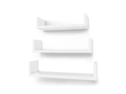 Songmics Wandregale|Regale Massivholz^Schweberegal 3er Set Weiß