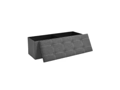 Songmics Sitzbank mit Stauraum 110 cm x 38 cm x 38 cm Grau