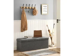 Songmics Sitzbank mit Stauraum 110 cm x 38 cm x 38 cm Grau