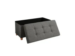 Songmics Sitzbänke|Hocker^Sitztruhe mit Stauraum 38 cm x 76 cm x 40 cm Grau
