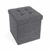 Songmics Hocker^Sitzwürfel mit Stauraum 38 cm x 38 cm x 38 cm Grau