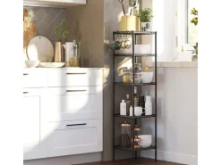 Songmics Aufbewahrung|Regale Schwarz^Standregal 30 cm x 30 cm x 123,5 cm Schwarz-Transparent