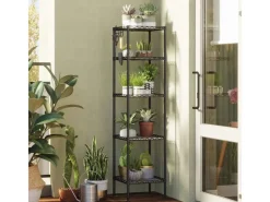 Songmics Aufbewahrung|Regale Schwarz^Standregal 30 cm x 30 cm x 123,5 cm Schwarz-Transparent