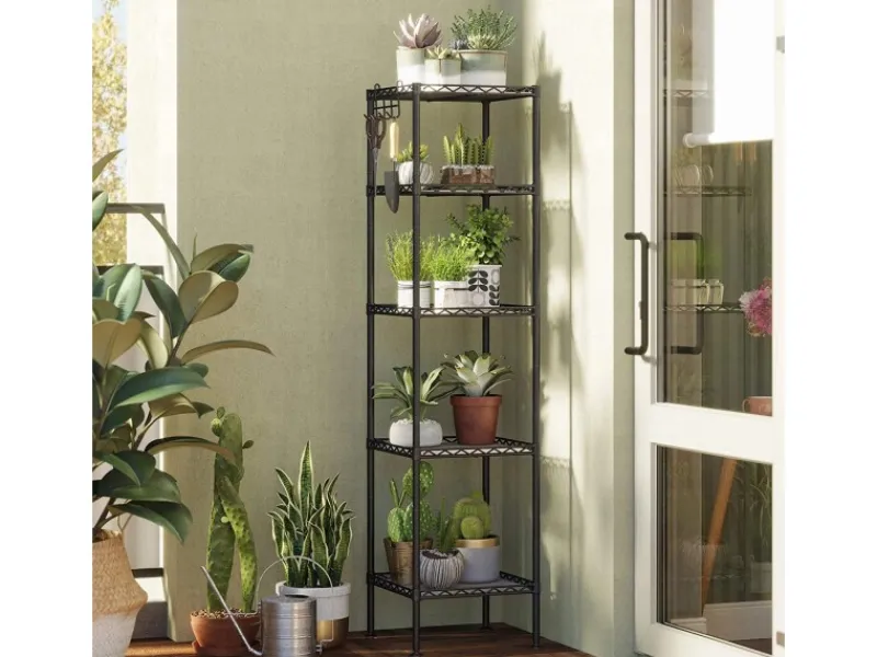 Songmics Aufbewahrung|Regale Schwarz^Standregal 30 cm x 30 cm x 123,5 cm Schwarz-Transparent