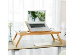 Songmics Sofas^Tischaufsatz Bambus 72 cm x 29 cm x 35 cm Naturfarben