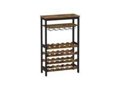 Songmics Weinregal für 24 Flaschen 29 cm x 66 cm x 104 cm Braun-Schwarz