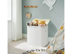 Songmics Wäschekorb 3 Sortierfächern 40 cm x 60 cm x 61,5 cm Weiß 150 l