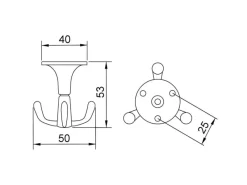 SOTECH Garderoben^3 Fach Drehhaken TROMSO Edelstahloptik Matt