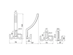 SOTECH Garderoben^Garderobenhaken JASMIN Lang Chrom Matt