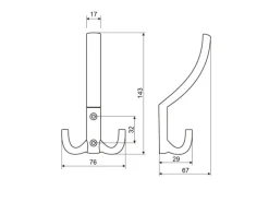SOTECH Garderoben^Garderobenhaken JULIE I Lang Schwarz Matt