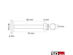 SOTECH Garderoben^Garderobenhaken TALEA Ø10 mm Ø15 mm Länge 70 mm Edelstahl Schwarz Matt