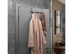 SOTECH Garderoben^Türgarderobe LINEA I Edelstahl mit 6 Haken für Türen mit Falz max. 16 mm