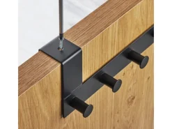 SOTECH Garderoben^Türgarderobe LINEA II Edelstahl mit 6 Haken für 40 mm Türen Ohne Falz