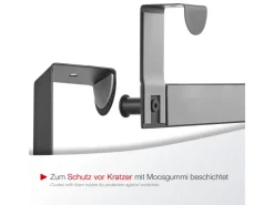 SOTECH Garderoben^Türgarderobe LINEA II Edelstahl mit 6 Haken für 40 mm Türen Ohne Falz
