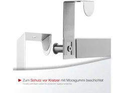 SOTECH Türgarderobe LINEA II Edelstahl mit 6 Haken für 40 mm Türen Ohne Falz
