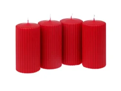 Steinhart Rillen-Stumpenkerze Getaucht Ø 5,7 cm x 11 cm 4er Riegel