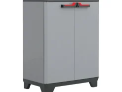 Keter Regale Schwarz^Stilo Kunststoffschrank niedrig Grau-Schwarz