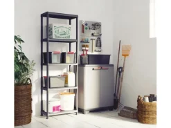 Keter Regale Schwarz^Stilo Kunststoffschrank niedrig Grau-Schwarz