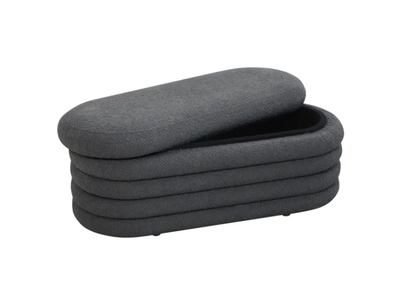 SVITA Blossom XL Hocker Mit Stauraum Sitzhocker Ottomane Pouf Teddyboucle