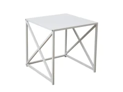 SVITA Tische^Gemo Beistelltisch 2er Set Kaffeetisch Wohnzimmertisch Metalltisch Weiß