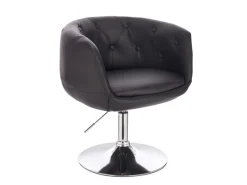 SVITA Panama Retro Loungestuhl Polsterstuhl Cocktailsessel Tellerfuß Metall Kunstleder